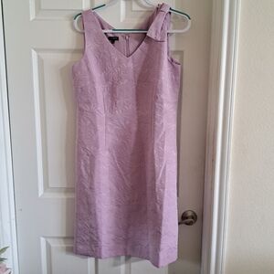 Talbots Elegant Lavender Sleeveless Dress With Bow
